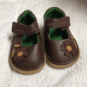 L’amour brown leather Mary Janes